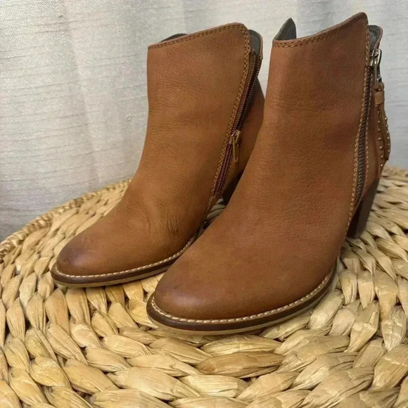 Steve Madden Whysper Leather Anke Boots Cognac Size 7. - Picture 6 of 11